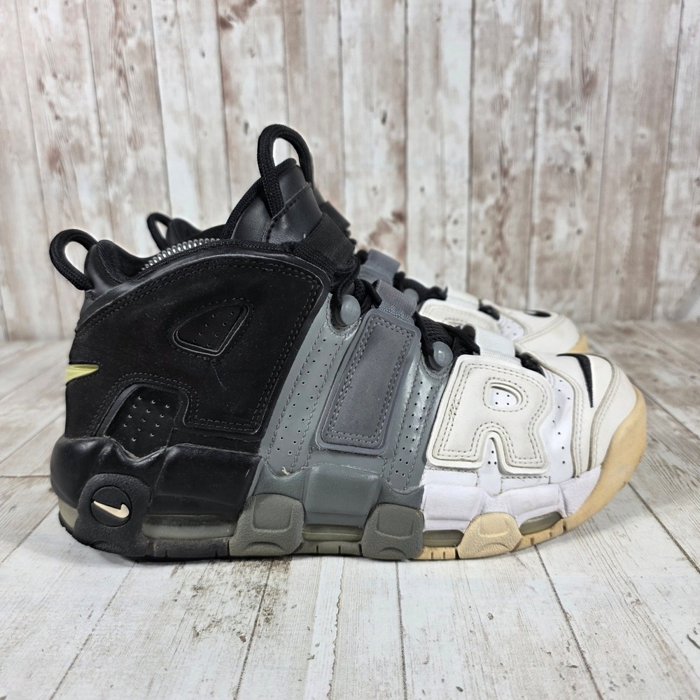 Nike Air More Uptempo Tri-Color Black Grey White 921948-002 Mens Size 8